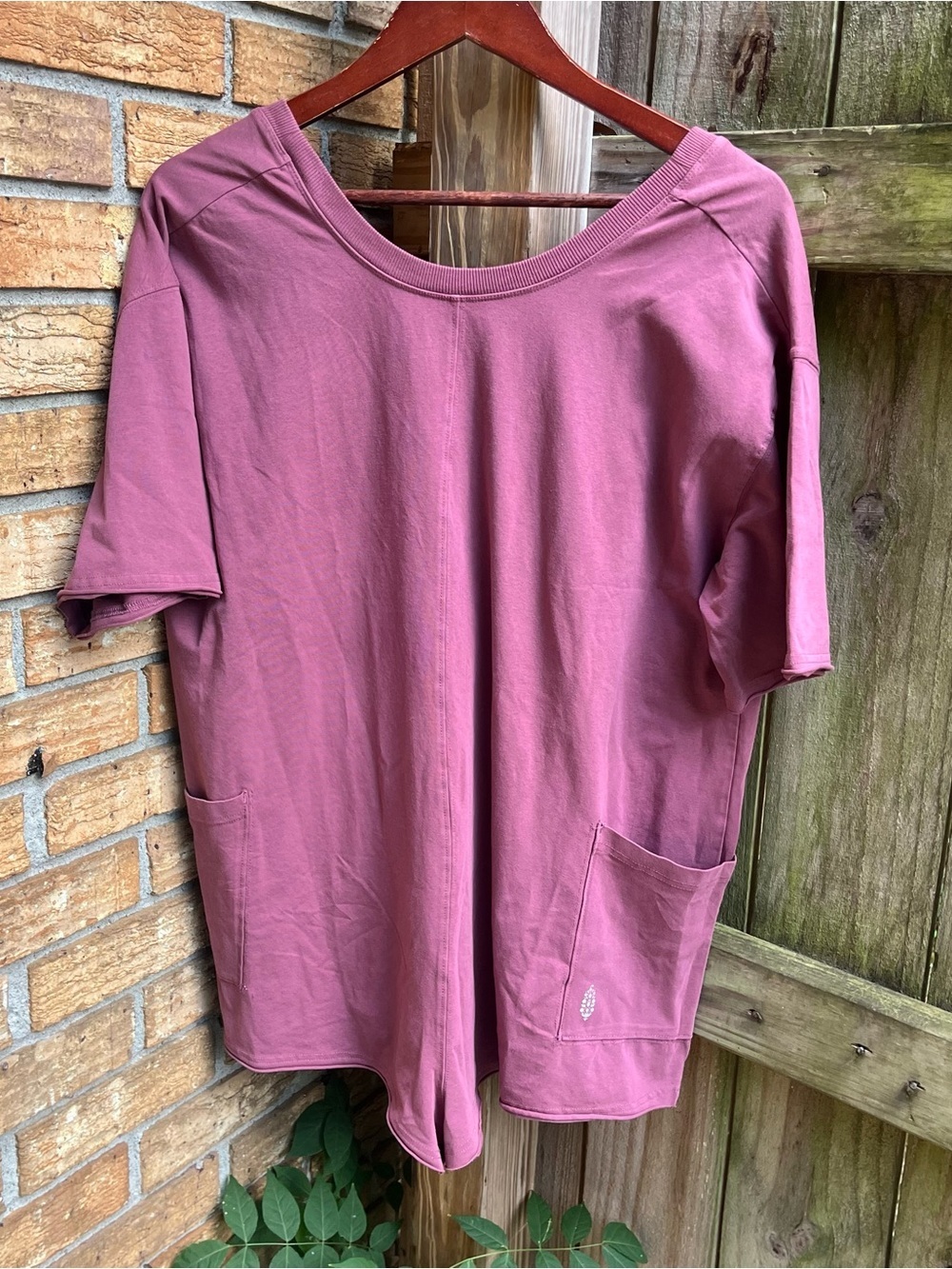 FP Movement by Free People HotShot Dusty Mauve Short-Sleeve Pocket Romper